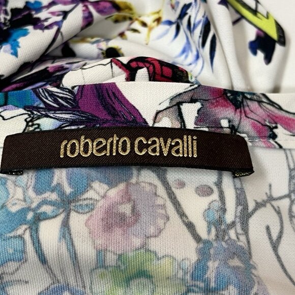 Roberto Cavalli Robot Astro Floral Garden Print Top Size 42 US M Medium Shirt - Picture 4 of 7